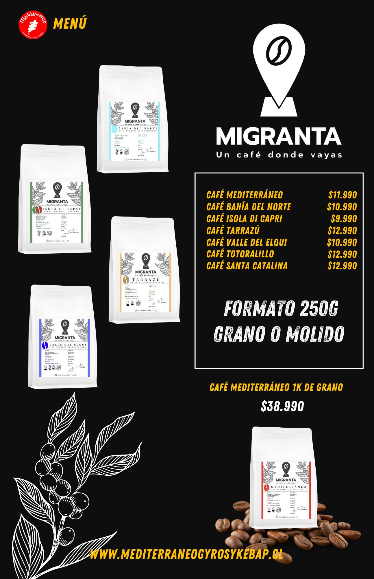 Menú página 9